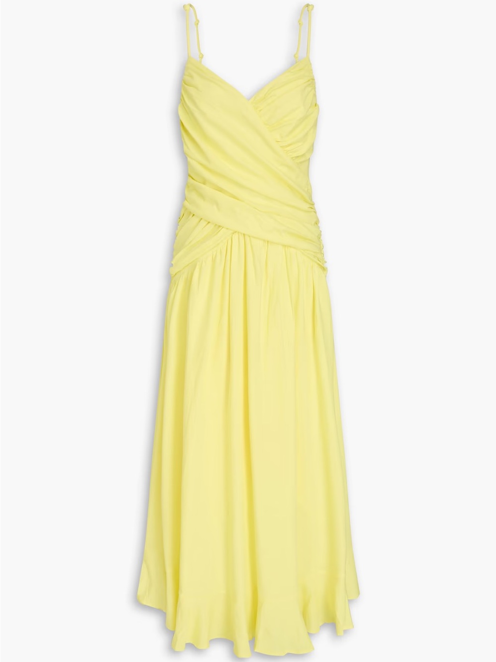 NWT Farm Rio Linen Blend Lemon Yellow Maxi Dress size XS - Picture 2 of 8